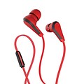 Wired Headset in-Ear Headphones with Integrated Microphone | Corded Stereo Earbuds with 3.5mm Jack - Red