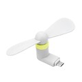 Insten Home Travel Office Outdoor Two Leaves Handheld Micro USB Mini Cooler Fan For Phones Tablets - White