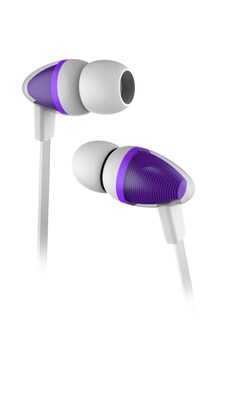 Wired Stereo 3.5mm Earbuds with Integrated Mic and Remote for iPhone iPod Samsung Galaxy HTC - Purple
