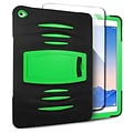 Insten Dual Layer [Shock Absorbing] Hybrid Stand Rubber Silicone/Plastic Case Cover For Apple iPad Air 2 - Green/Black