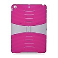 Insten Hybrid Dual Layer Stand Rubber Silicone/PC Case Cover For Apple iPad Air - Hot Pink/White (2365071)