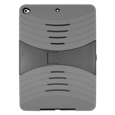 Insten Dual Layer Hybrid Stand Rubber Coated Silicone/Plastic Case Cover For Apple iPad Air 2 - Gray/Black