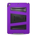 Insten Hybrid Dual Layer Stand Rubber Silicone/PC Case Cover For Apple iPad Air - Purple/Black (2365079)