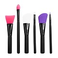 Zodaca 6-piece Set Cosmetic Makeup Brush for Foundation/Eyeshawdow/Eyeliner/Eyebrows/Facial Gel Mask - Pink/Clear/Purple