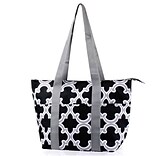 Zodaca Large Insulated Lunch Bag Cooler Picnic Travel Food Box Women Tote Carry Bags - Black Quatref