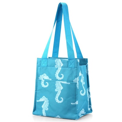 Zodaca Insulated Lunch Bag Cooler Picnic Travel Food Box Women Tote Zipper Carry Bags - Seahorse