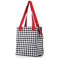Zodaca Insulated Lunch Bag Women Tote Cooler Picnic Travel Food Box Zipper Carry Bags for Camping - Red Houndstooth
