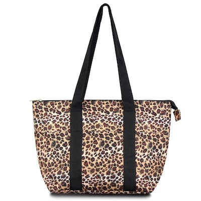 Zodaca Fashion Large Insulated Zip Top Lunch Bag Women Tote Cooler Picnic Travel Food Box Carry Bags - Leopard