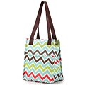 Zodaca Insulated Lunch Bag Women Tote Cooler Picnic Travel Food Box Zipper Carry Bags for Camping - Multicolor Chevron