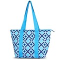 Zodaca Large Reusable Insulated Leak Resistant Lunch Tote Carry Organizer Zip Cooler Bag - Times Square Turquoise