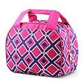 Zodaca Stylish Small Reusable Insulated Work School Lunch Tote Carry Storage Zipper Cooler Bag - Times Square Pink