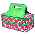 Zodaca Double Casserole Hot Cold Food Dish Insulated Carrier Thermal Lunch Tote Bag for Camping Traveling - Pink