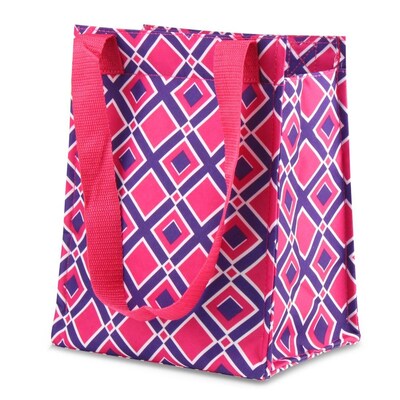 Zodaca Leak Resistant Reusable Insulated Lunch Tote Carry Storage Organizer Zip Cooler Bag - Times Square Pink