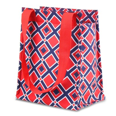 Zodaca Leak Resistant Reusable Insulated Lunch Tote Carry Storage Organizer Zip Cooler Bag - Times Square Red