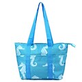 Zodaca Fashion Large Women Handbag Insulated Lunch Tote Zipper Carry Bag for Travel Grocery Shopping - Seahorse