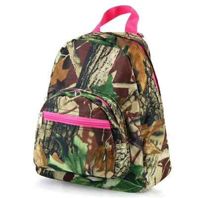 Zodaca Kids Small Travel Backpack Girls Boys Bookbag Shoulder Childrens School Bag for Outside Activity - Natural/Pink
