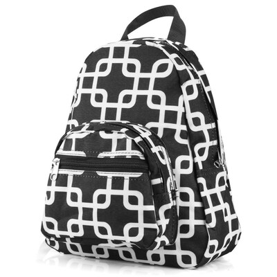 Zodaca Kids Small Travel Backpack Girls Boys Bookbag Shoulder Childrens School Bag for Outside Activity - Black/White