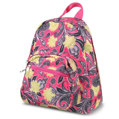 Zodaca Bright Stylish Kids Small Backpack Outdoor Shoulder School Zipper Bag Adjustable Strap - Yellow Paisley