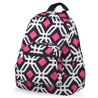Zodaca Bright Stylish Kids Small Backpack Outdoor Shoulder School Zipper Bag Adjustable Strap - Black Graphic