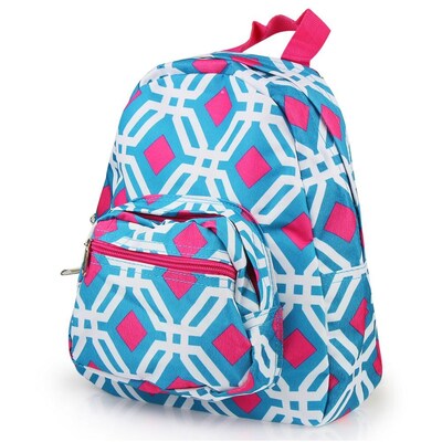 Zodaca Bright Stylish Kids Small Backpack Outdoor Shoulder School Zipper Bag Adjustable Strap - Blue Graphic