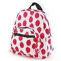 Zodaca Stylish Kids Small Backpack Outdoor Shoulder School Zipper Bag Adjustable Strap - Pink Dots with Black Trim