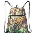Zodaca Lightweight Sling Drawstring Bag Foldable Backpack Sports Gym Fitness - Natural Camo