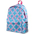 Zodaca Outdoor Large Backpack Padded Back Travel Hiking Camping Bag Adjustable Shoulder Strap - Blue Quatrefoil