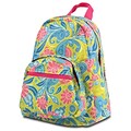 Zodaca Fashion Kids Backpack Schoolbag Small Bookbag Shoulder Children School Bag - Green/Pink Paisley