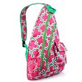 Zodaca Padded Cross Body Bag Shoulder Travel Camping Hiking Sling Backpack Zipper Bag - Pink Quatrefoil