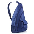 Zodaca Padded Cross Body Bag Shoulder Travel Camping Hiking Sling Backpack Zipper Bag - Navy Blue