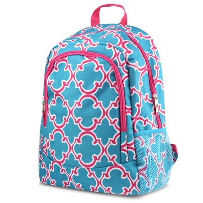 Zodaca Outdoor Camping Hiking Large Travel Sport Backpack Shoulder School Bag - Quatrefoil Blue