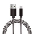 Insten USB 2.0 Type A to Type C Metal Snake USB Power Charging Cable wih Aluminum Connectors - Gray