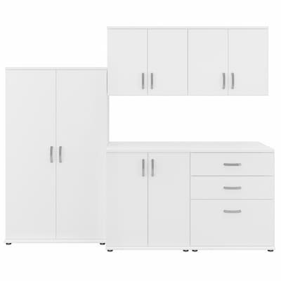Bush Business Furniture Universal 62 5-Piece Modular Storage Set with 11 Shelves, White (UNS003WH)