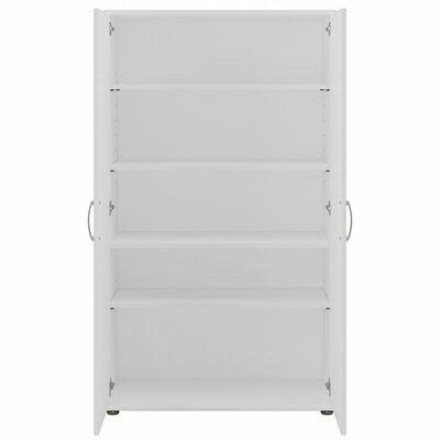 Bush Business Furniture Universal 62" 5-Piece Modular Storage Set with 11 Shelves, White (UNS003WH)