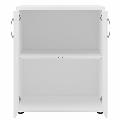 Bush Business Furniture Universal 34" Floor Storage Cabinet with 2 Shelves, White (UNS128WH)
