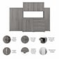 Bush Business Furniture Universal 62" 6-Piece Modular Storage Set with 14 Shelves, Platinum Gray (UNS002PG)