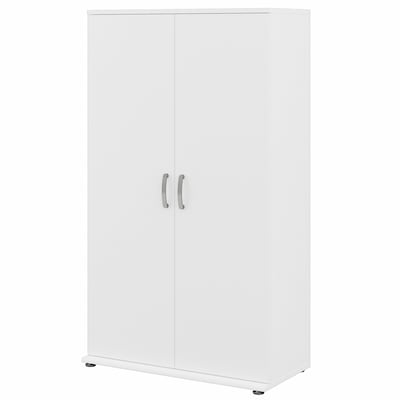 Bush Business Furniture Universal 62 Tall Storage Cabinet with Doors and 5 Shelves, White (UNS136WH