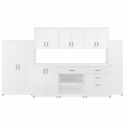 Bush Business Furniture Universal 62 8-Piece Modular Storage Set with 18 Shelves, White (UNS001WH)