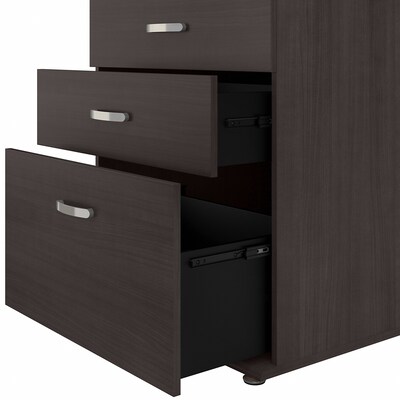 Bush Business Furniture Universal 34" Floor Storage Cabinet with 3 Drawers, Storm Gray (UNS328SG)