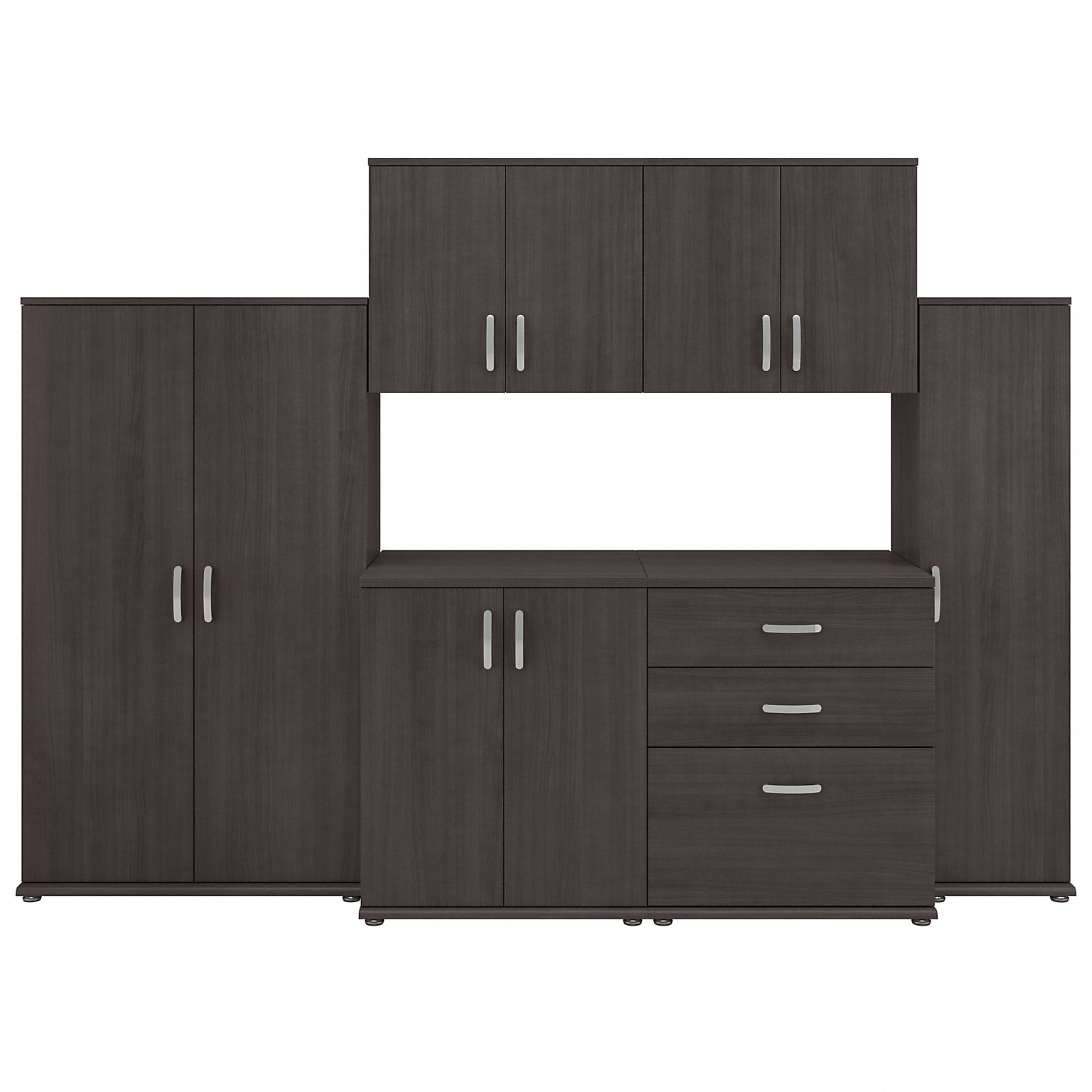 Bush Business Furniture Universal 62 6-Piece Modular Storage Set with 14 Shelves, Storm Gray (UNS002SG)