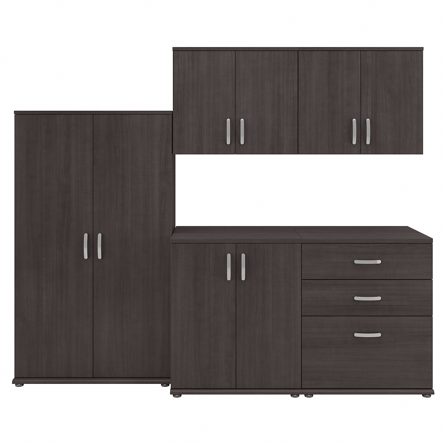 Bush Business Furniture Universal 62 5-Piece Modular Storage Set with 11 Shelves, Storm Gray (UNS003SG)