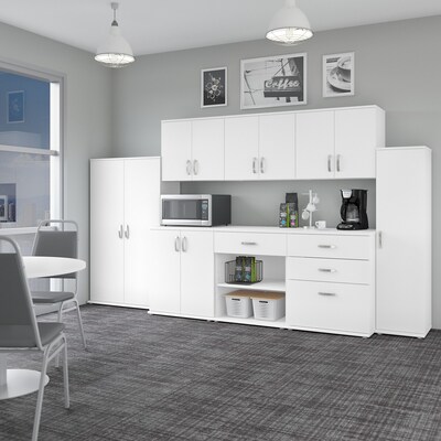 Bush Business Furniture Universal 24" Wall Cabinet with Doors and 2 Shelves, White (UNS428WH)