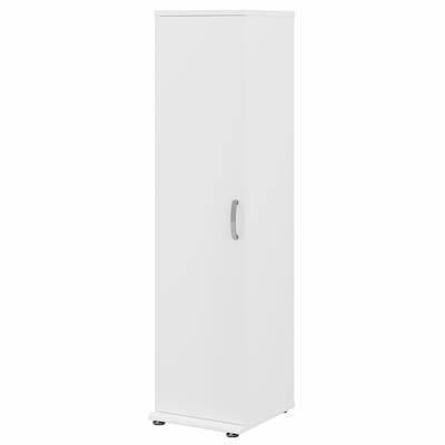 Bush Business Furniture Universal 62 Tall Narrow Storage Cabinet with Door and 3 Shelves, White (UN