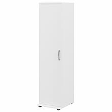 Bush Business Furniture Universal 62 Tall Narrow Storage Cabinet with Door and 3 Shelves, White (UN