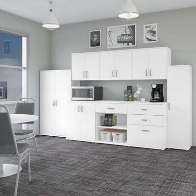Bush Business Furniture Universal 62" Tall Narrow Storage Cabinet with Door and 3 Shelves, White (UNS116WH)