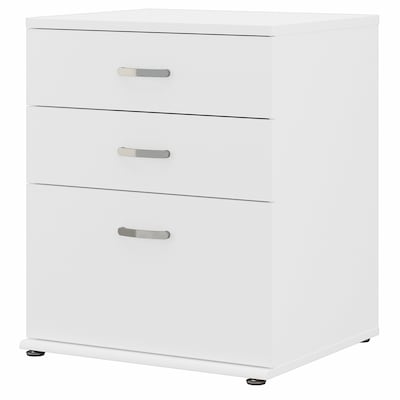 Bush Business Furniture Universal 34 Floor Storage Cabinet with 3 Drawers, White (UNS328WH)