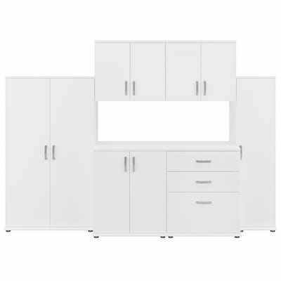 Bush Business Furniture Universal 62 6-Piece Modular Storage Set with 14 Shelves, White (UNS002WH)