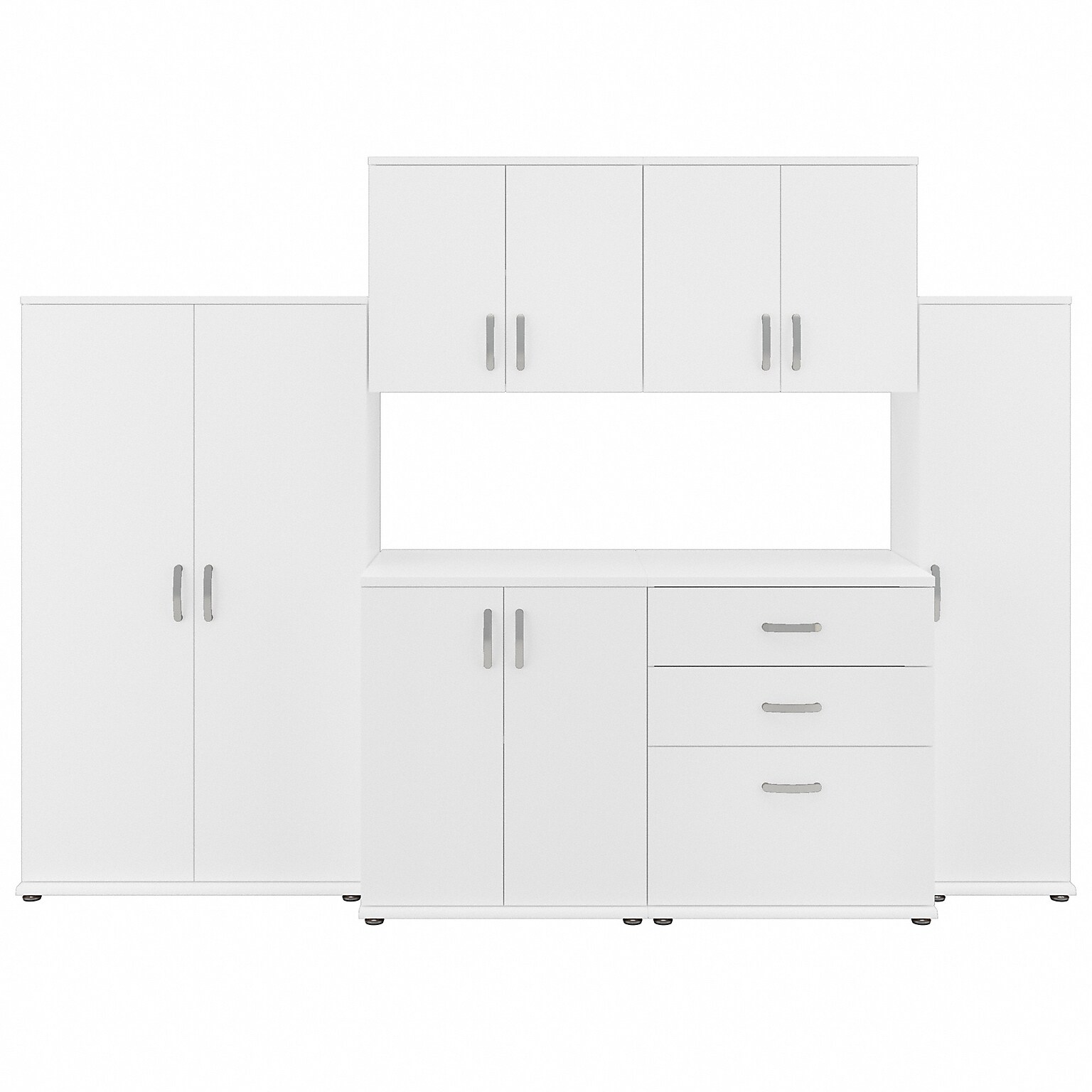 Bush Business Furniture Universal 62 6-Piece Modular Storage Set with 14 Shelves, White (UNS002WH)