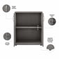 Bush Business Furniture 34" Floor Storage Cabinet with 2 Shelves, Platinum Gray (UNS128PG)