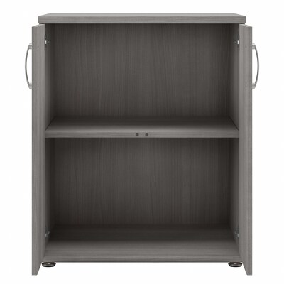 Bush Business Furniture 34" Floor Storage Cabinet with 2 Shelves, Platinum Gray (UNS128PG)